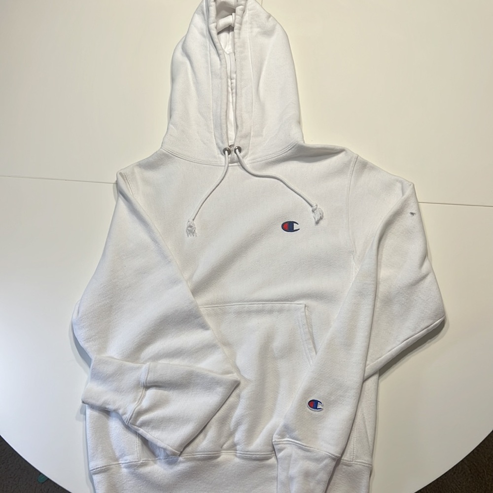 Champion(real) reverse weave x-small white hoodie